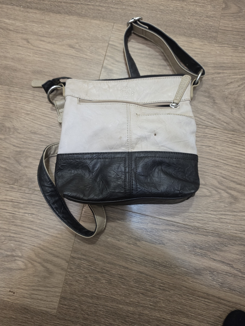 Two-Tone Cream and Black Women's Crossbody Bag